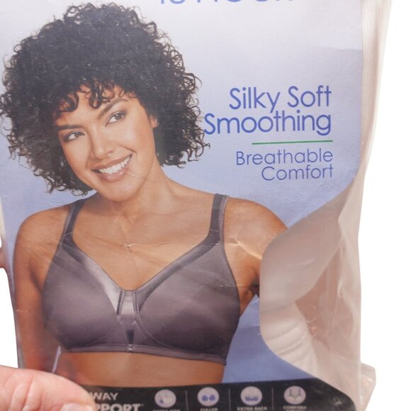 Playtex Full Figure 18 Hour Sleek & Smooth Wireless Bra Sz 44D White 4803 - Picture 8 of 10